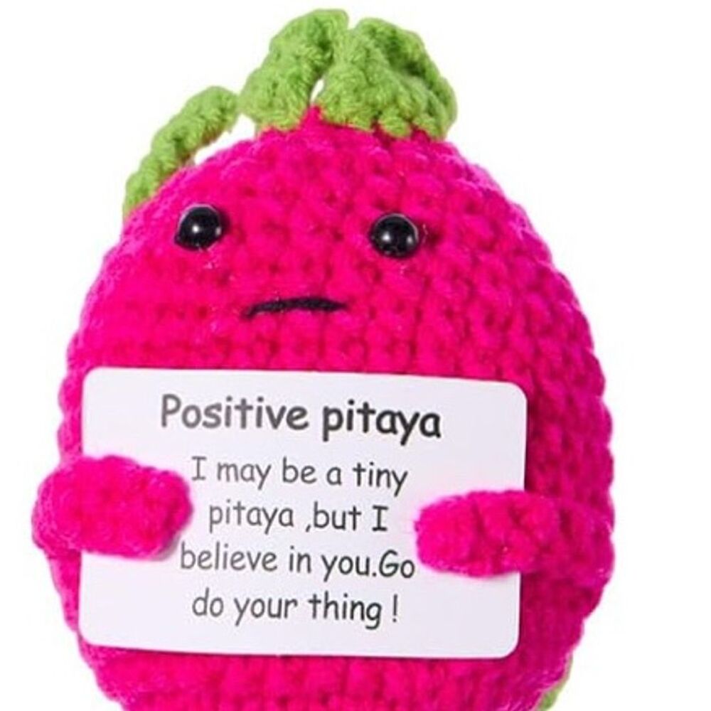 Handmade Pitaya Crochet Doll with Encouragement Card Gift Fantasy Theme